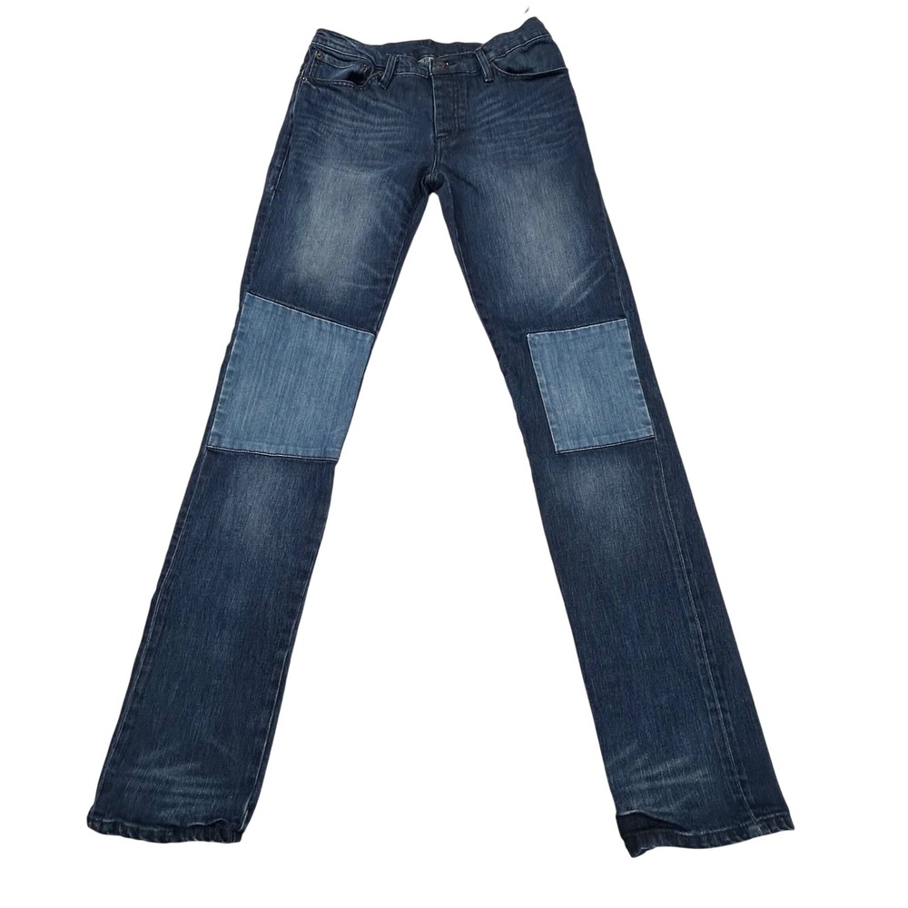 Levis 510 Skinny Jeans Mens 32x34 Denim Blue Patched Panel Knees Moto Style‎